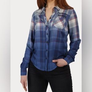 Harley-Davidson womens plaid button up